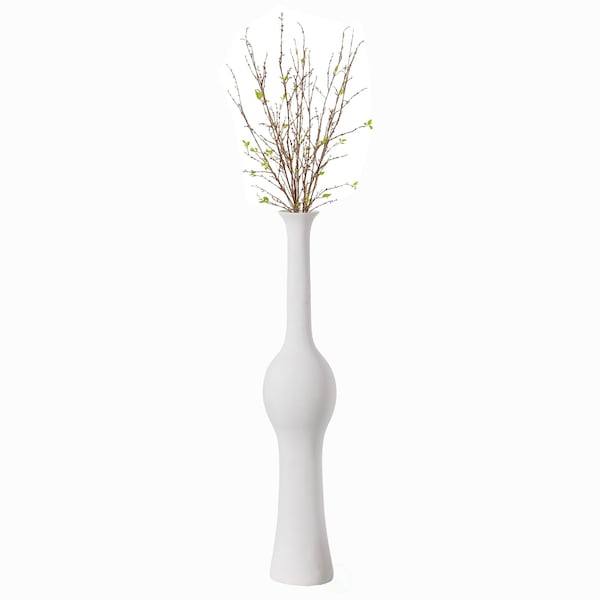 Uniquewise Tall Unique Style Floor Vase for Entryway Dining or Living Room, White Ceramic 58.75 in. QI004041.L - main